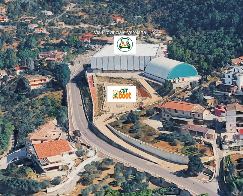 Vista aerea del Palazzetto dello Sport Pala Coccia di Veroli